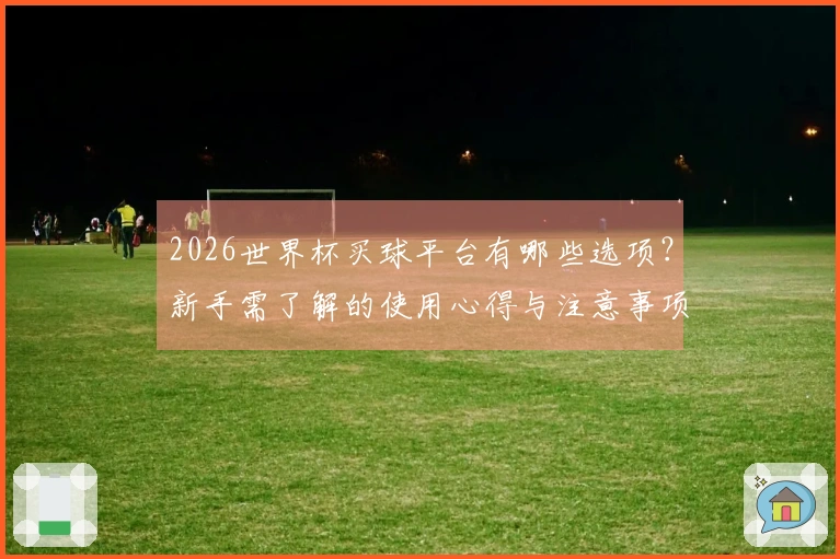 2026世界杯买球平台有哪些选项？新手需了解的使用心得与注意事项